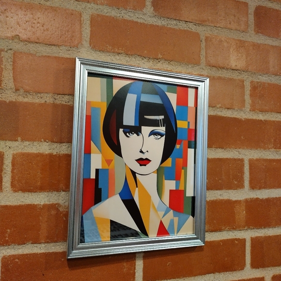 Other - Flapper Girl Abstract Picasso Style Cubism Speakeasy Framed Art Print